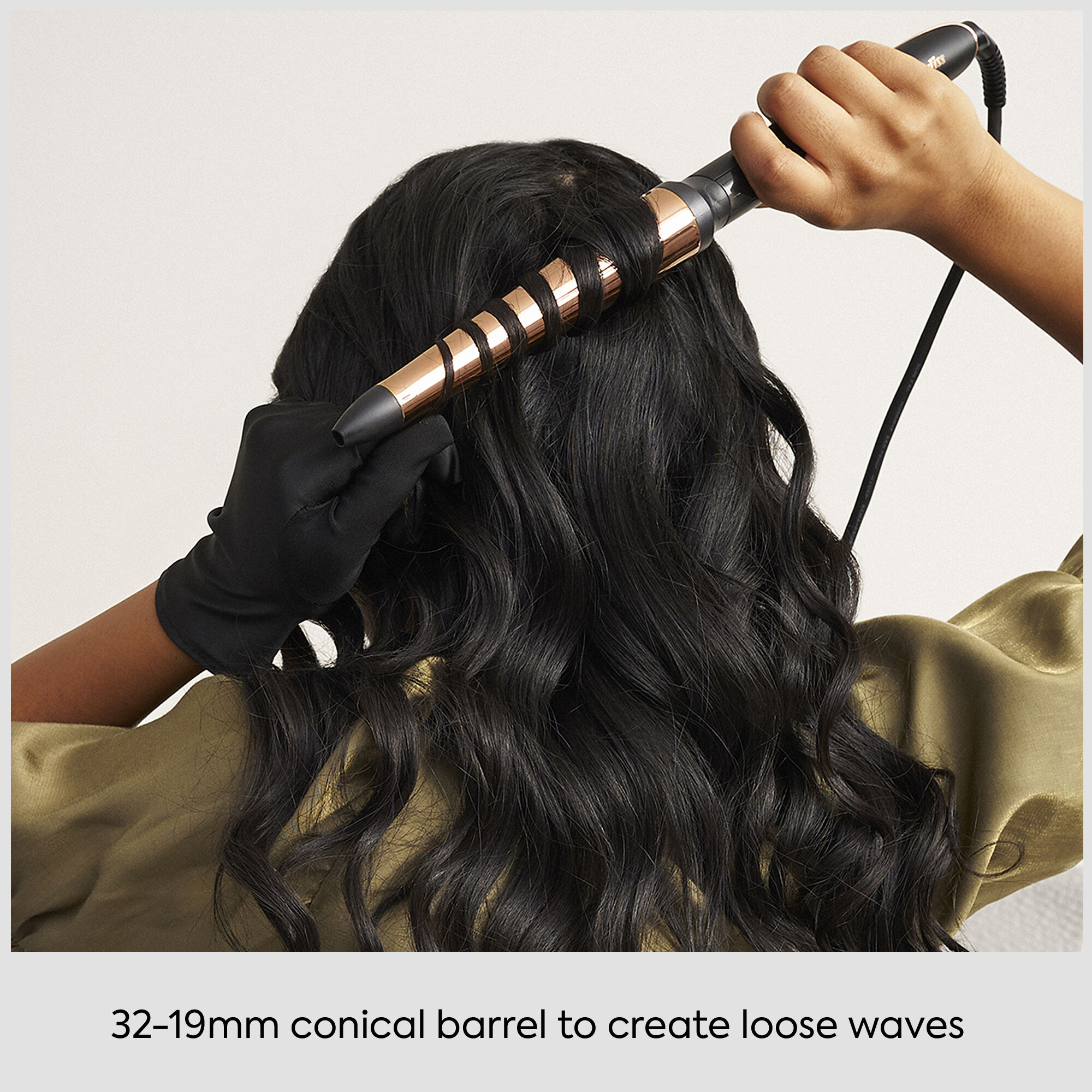 32-19mm conical barrel to create loose waves